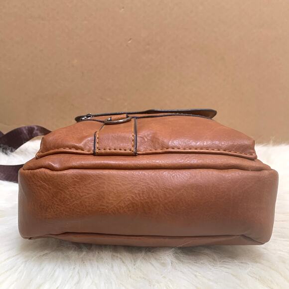 WEIXIER Brown Faux Leather North South Men's Unisex XBody Messenger w/Top Handle - Picture 10 of 16